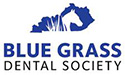 The image features a logo with text that reads  Bluegrass Society Dental Society  and includes a map icon representing Kentucky, suggesting an association with dental services in the state of Kentucky.